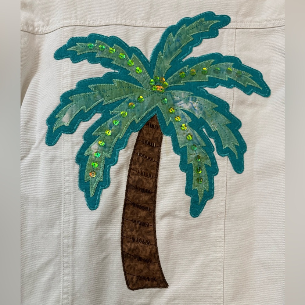 Vintage Lighthouse Apparel White Denim Cruise Jacket Size M - Picture 6 of 9